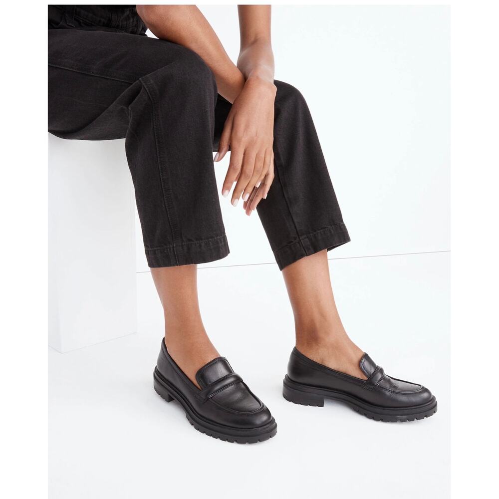 Madewell Women's The Bradley Lugsole Loafer in Leather True Black Size 9 NWOB - Picture 2 of 11